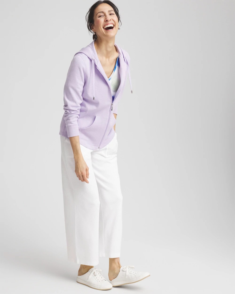 Chico's Women | Zenergy® Beach Slub Zip-Front Hoodie VIOLET AURA