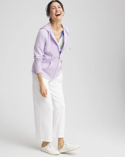Chico's Women | Zenergy® Beach Slub Zip-Front Hoodie VIOLET AURA