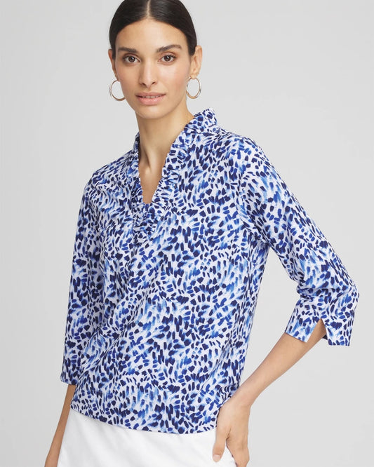 Chico's Women | Zenergy® UPF V-Neck Ruffle Top RICH COBALT