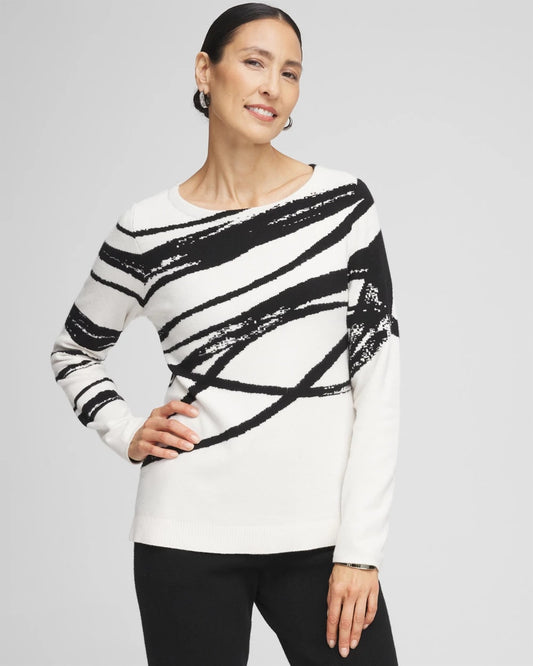 Chico's Women | Zenergy® Luxe Jaquard Pullover BLACK