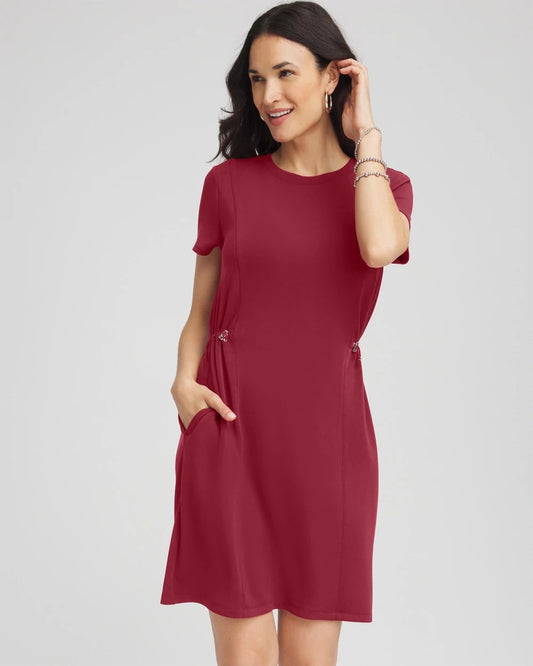 Chico's Women | Zenergy® Bungee-Waist Dress RUSSET RED