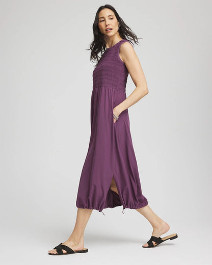 Chico's Women | Zenergy® UPF Smocked Midi Dress WASHED GRAPE