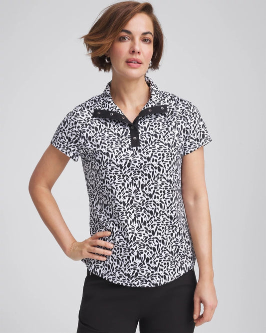 Chico's Women | Zenergy® UPF Mockneck Short-Sleeve Top BLACK