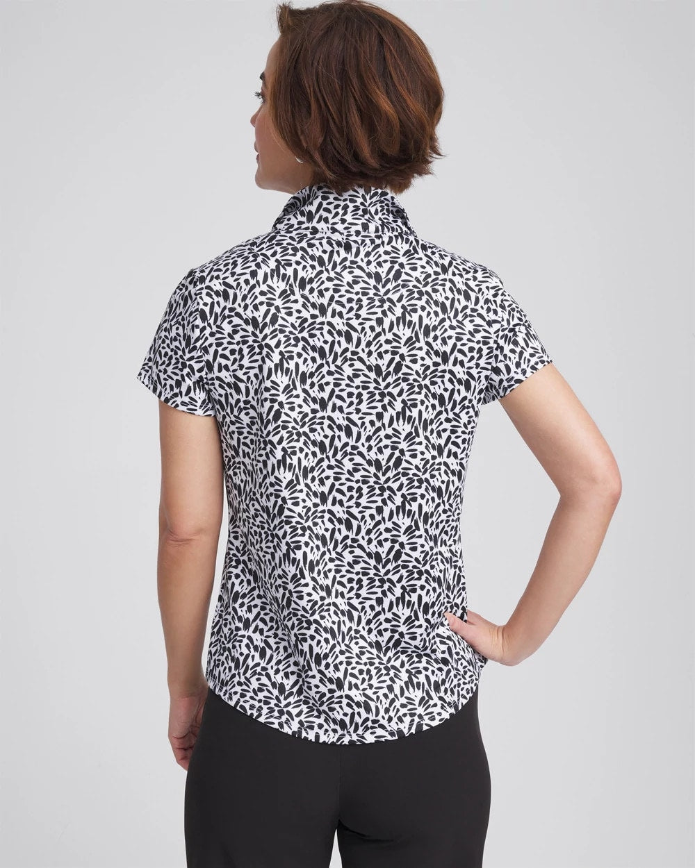 Chico's Women | Zenergy® UPF Mockneck Short-Sleeve Top BLACK