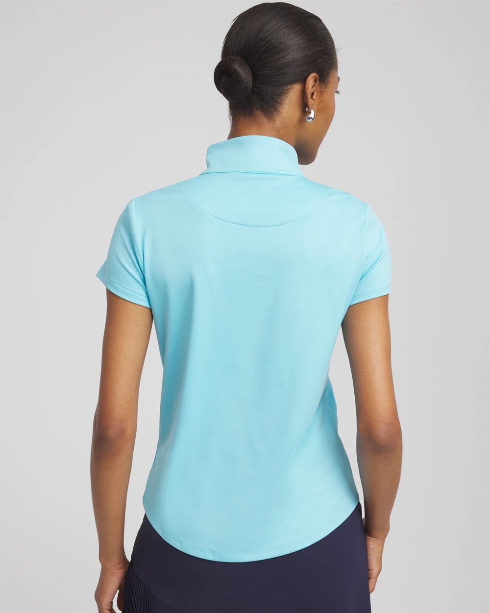 Chico's Women | Zenergy® UPF Mockneck Short-Sleeve Top PARADISO BLUE