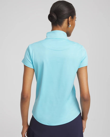 Chico's Women | Zenergy® UPF Mockneck Short-Sleeve Top PARADISO BLUE