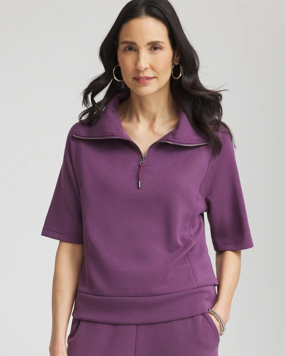 Chico's Women | Zenergy® Soft Half-Zip Top WASHED GRAPE
