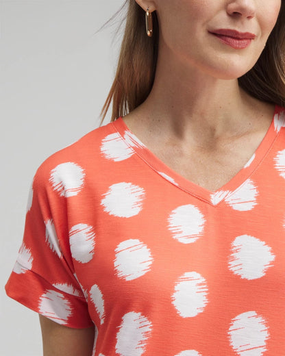 Chico's Women | Zenergy® Dots Drop Shoulder Tee NECTARINE