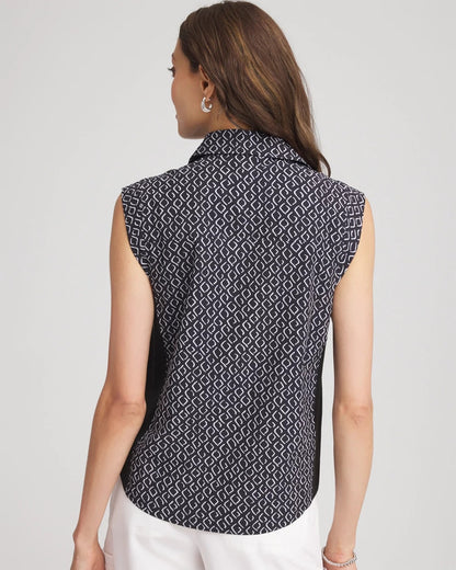 Chico's Women | Zenergy® UPF Geo-Print Shirt BLACK