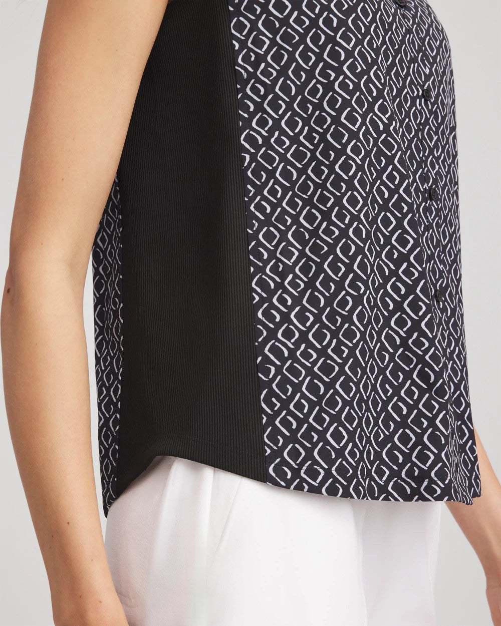 Chico's Women | Zenergy® UPF Geo-Print Shirt BLACK