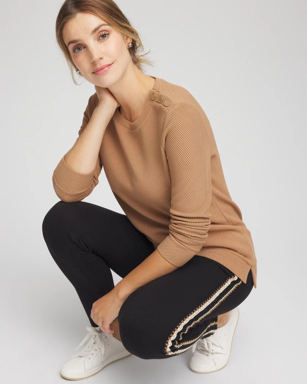 Chico's Women | Zenergy® Ottoman Ribbed Tunic CARAMEL APPLE