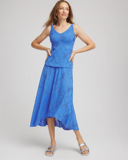 Chico's Women | Gottex Skyfall Lace Long Skirt LIGHT BLUE
