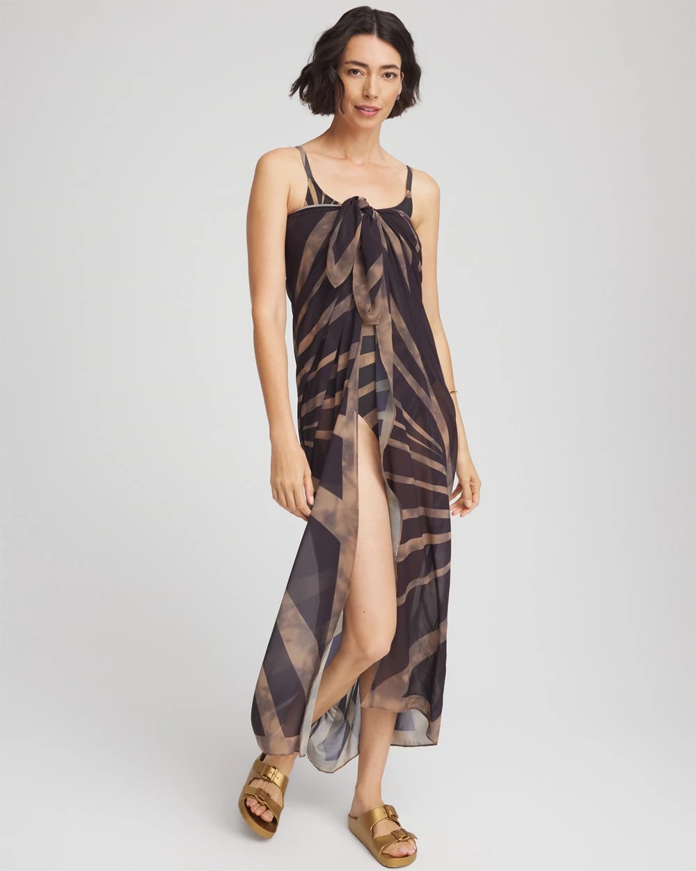Chico's Women | Gottex Desert Queen Pareo BLACK/BROWN