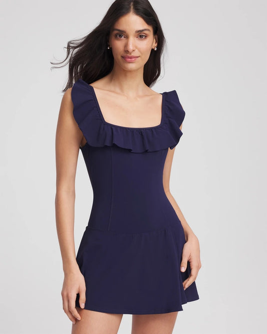 Chico's Women | Gottex Tutti Frutti Square Neck Swim Dress NAVY