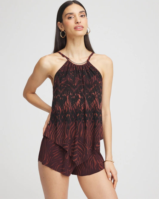 Chico's Women | Magicsuit® Goldie Zabra Romper MULTI BROWN