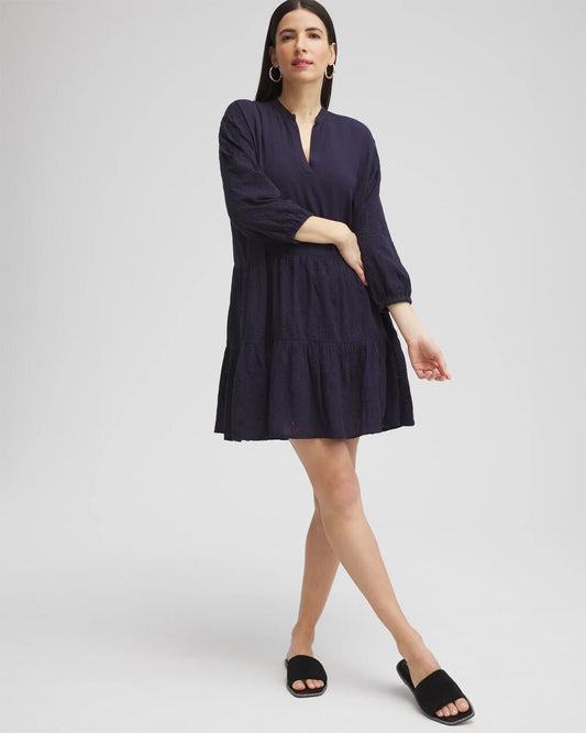 Chico's Women | Embroidered Eyelet Coverup CLASSIC NAVY