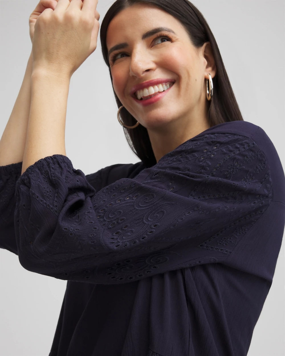 Chico's Women | Embroidered Eyelet Coverup CLASSIC NAVY
