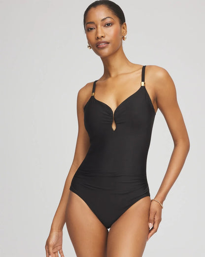 Chico's Women | Miraclesuit® Razzle Dazzle Antheia One Piece Swimsuit BLACK