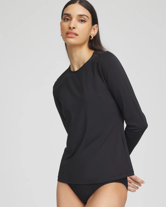 Chico's Women | Gottex Long-Sleeve Swim Shirt BLACK