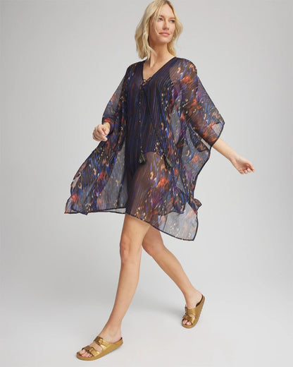 Chico's Women | Miraclesuit® Tapiz Caftan Cover-Up BLACK/MULTI