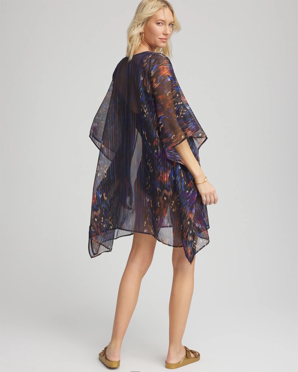 Chico's Women | Miraclesuit® Tapiz Caftan Cover-Up BLACK/MULTI