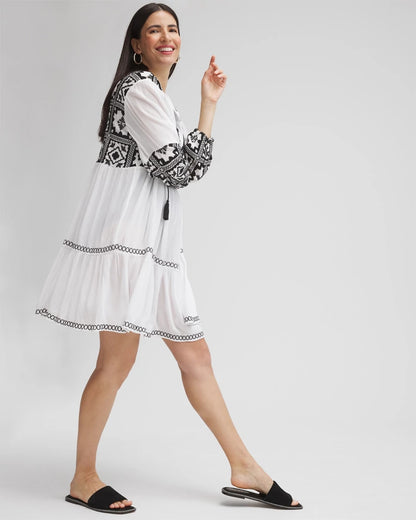 Chico's Women | Eyelet Swim Dress Coverup ALABASTER