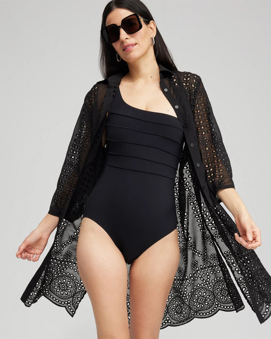 Chico's Women | Shirt Dress Swim Coverup BLACK