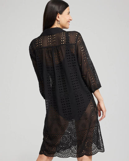 Chico's Women | Shirt Dress Swim Coverup BLACK