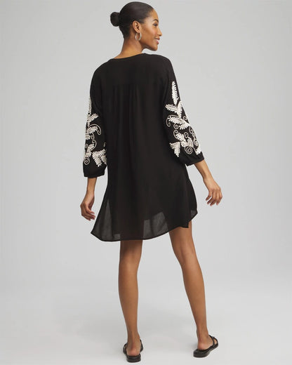 Chico's Women | Embroidered Coverup Dress BLACK
