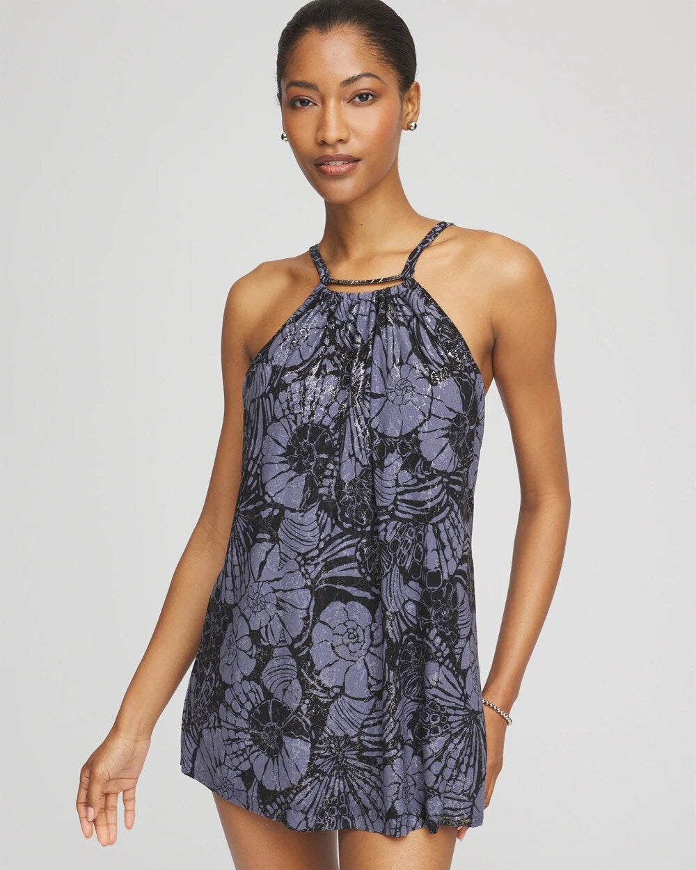 Chico's Women | Magicsuit® Shell Beach Parker Swim Dress BLACK/MULTI