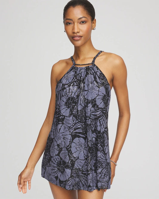Chico's Women | Magicsuit® Shell Beach Parker Swim Dress BLACK/MULTI