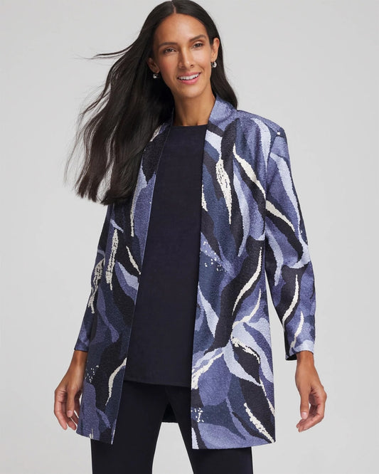Chico's Women | Travelers™ Wave Reversible Crushed Jacket TRAVELERS INDIA INK