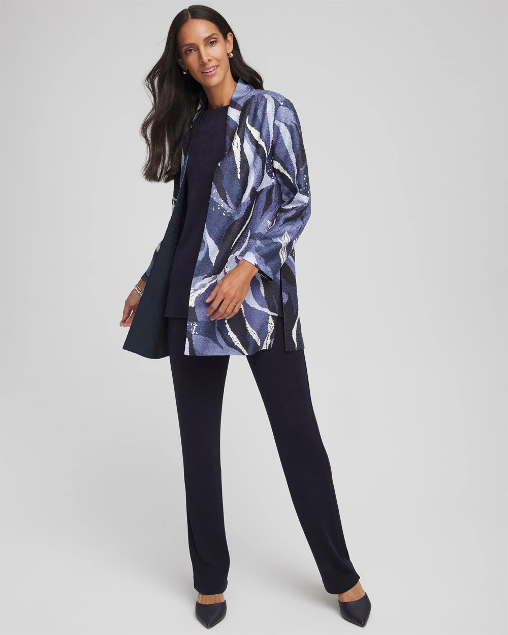 Chico's Women | Travelers™ Wave Reversible Crushed Jacket TRAVELERS INDIA INK