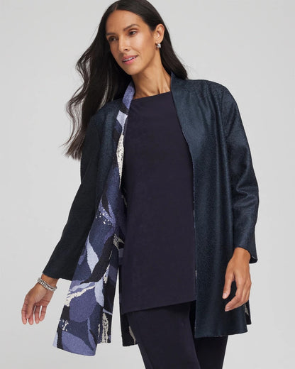 Chico's Women | Travelers™ Wave Reversible Crushed Jacket TRAVELERS INDIA INK