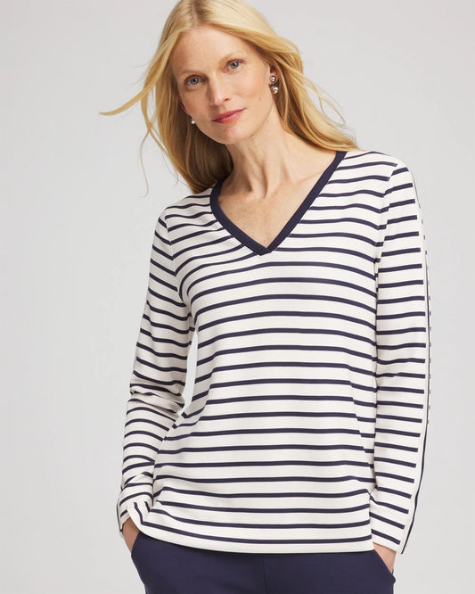 Chico's Women | Zenergy® Soft Striped Top PASSPORT BLUE