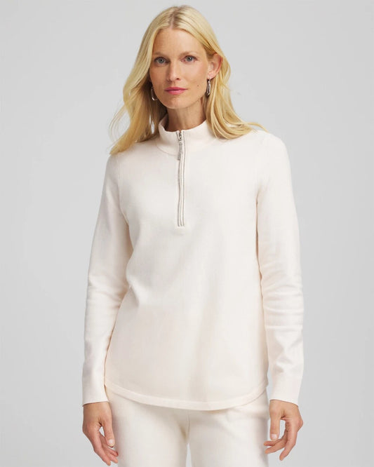 Chico's Women | Zenergy® Luxe Half-Zip Pullover Top ENGLISH CREAM