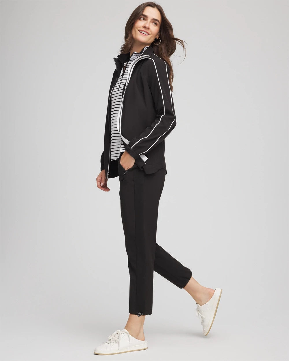 Chico's Women | Zenergy® UPF Rib Mix Cropped Pants BLACK