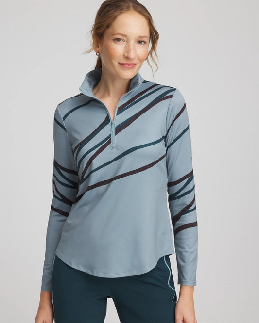 Chico's Women | Zenergy® UPF Morocco Zip-Front Pullover BLUE PINE