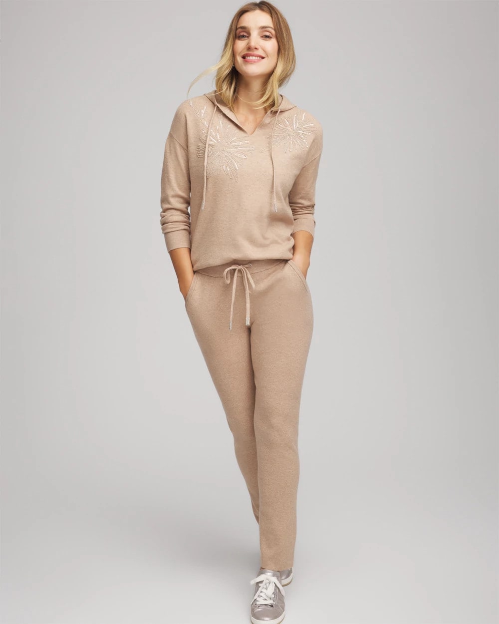 Chico's Women | Zenergy® Luxe Embroidered Pullover Sweater CHAMPAGNE FIZZ