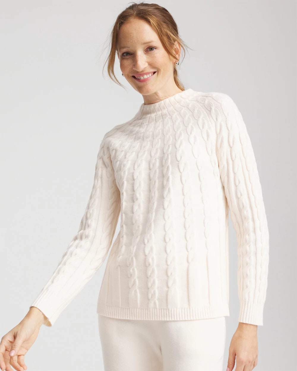 Chico's Women | Zenergy® Luxe Cable Sweater ENGLISH CREAM