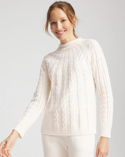 Chico's Women | Zenergy® Luxe Cable Sweater ENGLISH CREAM