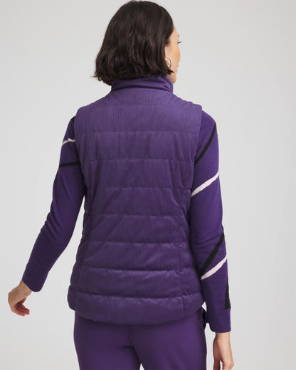 Chico's Women | Zenergy® Reversible Velvet Puffer Vest PURPLE ELIXIR