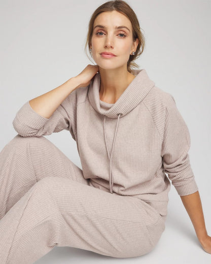 Chico's Women | Zenergy® Soft Brushed Pullover LIGHT TAUPE HEATHER