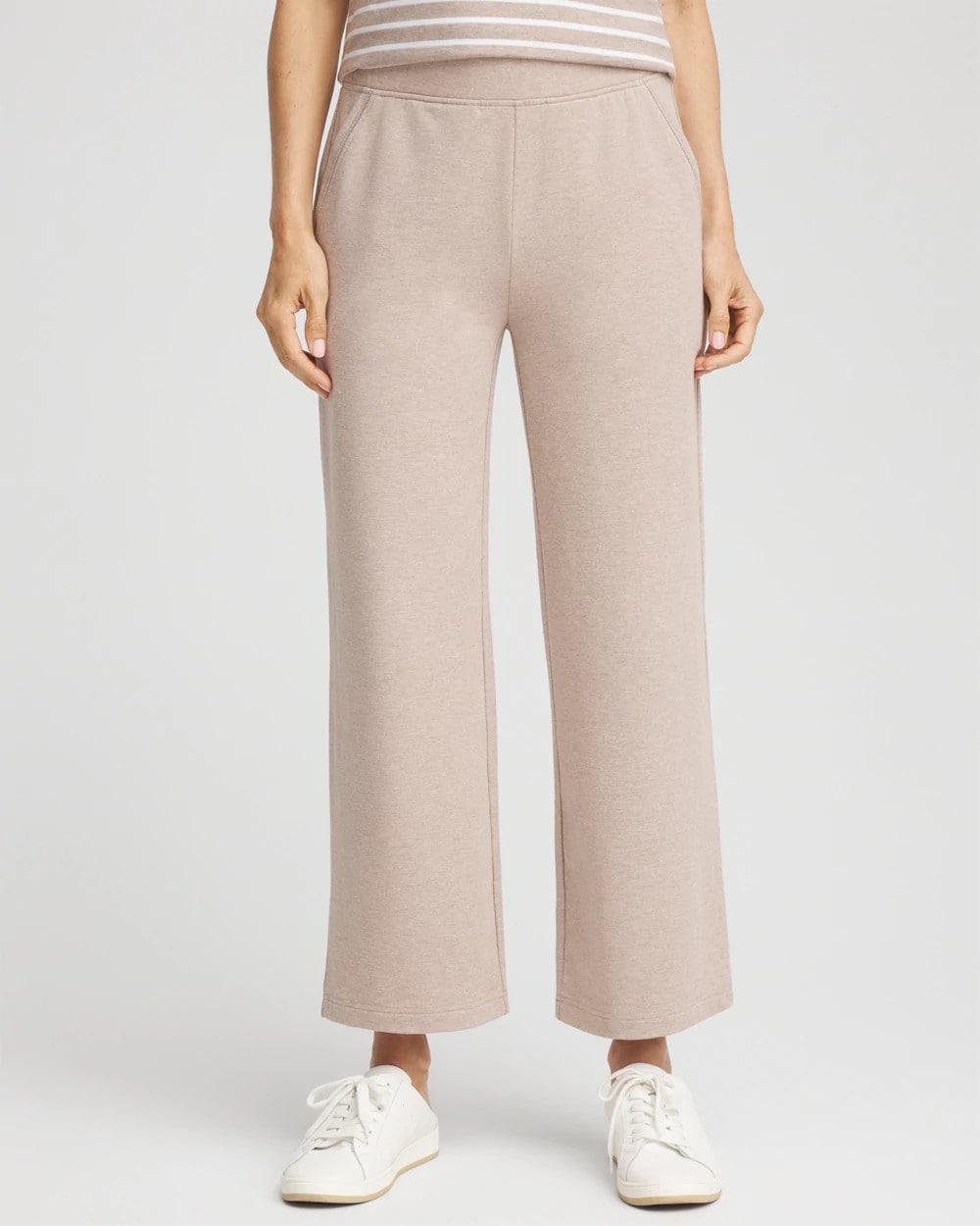 Chico's Women | Zenergy® French Terry Cropped Pants LIGHT TAUPE HEATHER
