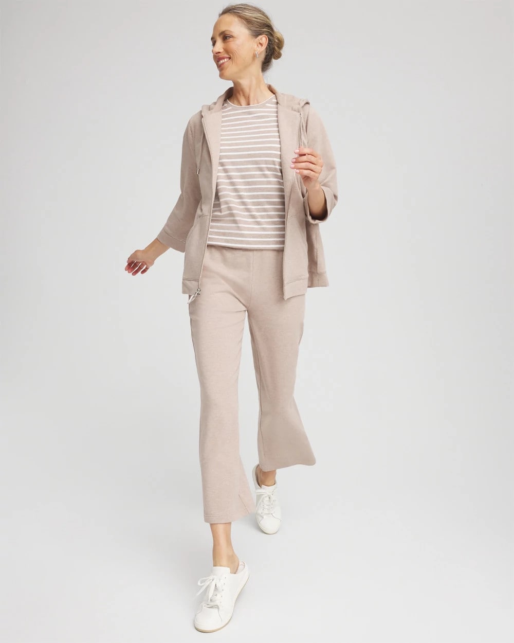 Chico's Women | Zenergy® French Terry Cropped Pants LIGHT TAUPE HEATHER