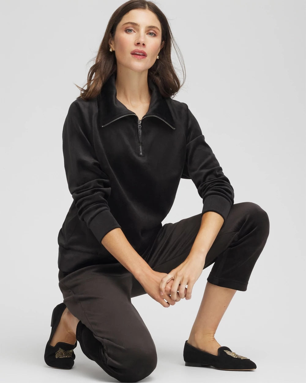 Chico's Women | Zenergy® Velour Pullover BLACK