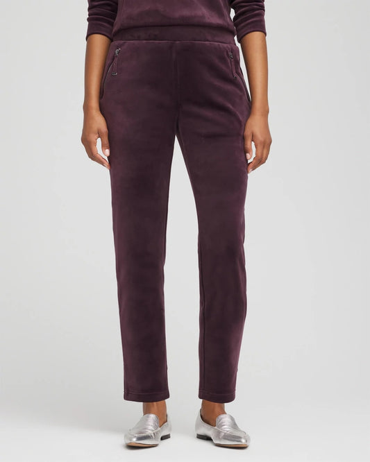 Chico's Women | Zenergy® Velour Tapered Ankle Pants NIGHT BLOOM