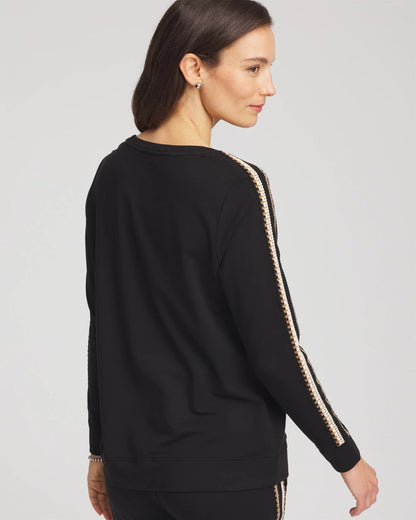 Chico's Women | Zenergy® Lattice-Trim Pullover Top BLACK