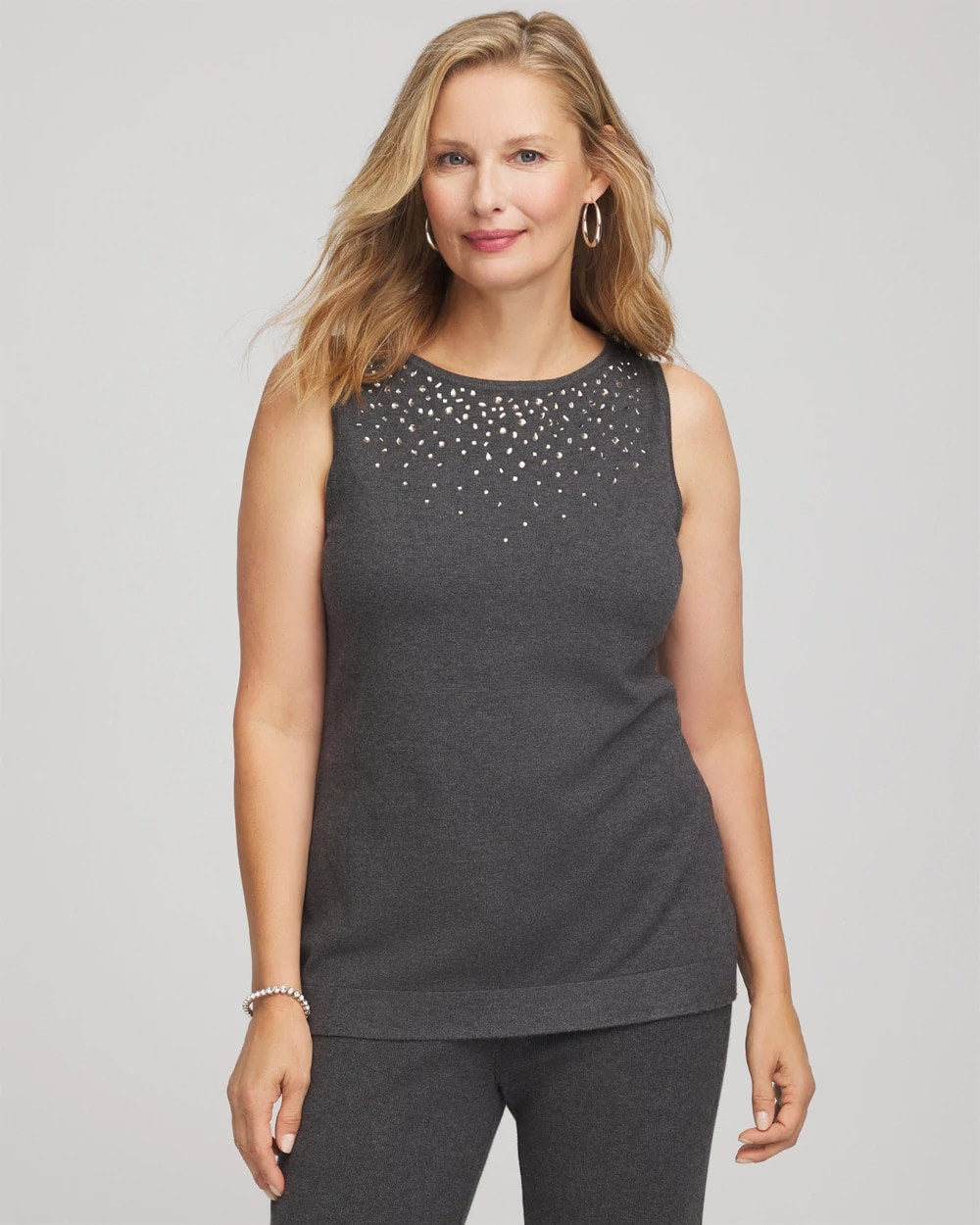 Chico's Women | Travelers™ Rhinestone Tank GRAPHITE GRAY