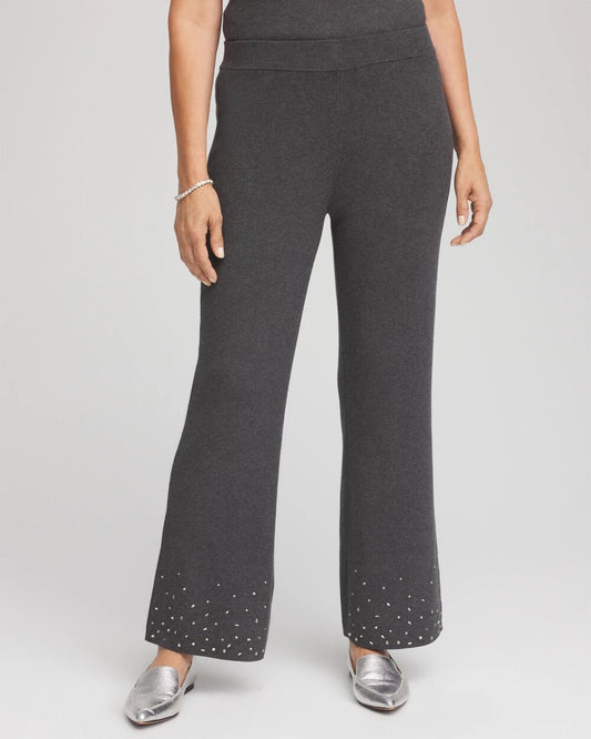 Chico's Women | Travelers™ Embellished Straight-Leg Pants GRAPHITE GRAY